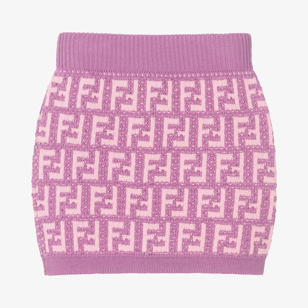 定番のお歳暮＆冬ギフト Fendi - Girls Lilac FF Logo Cotton Skirt | Childrensalon Outlet スカート