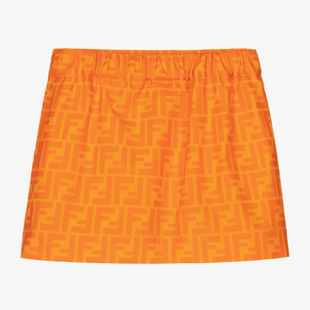 Fendi - تنورة نايلون لون برتقالي فاقع | Childrensalon Outlet