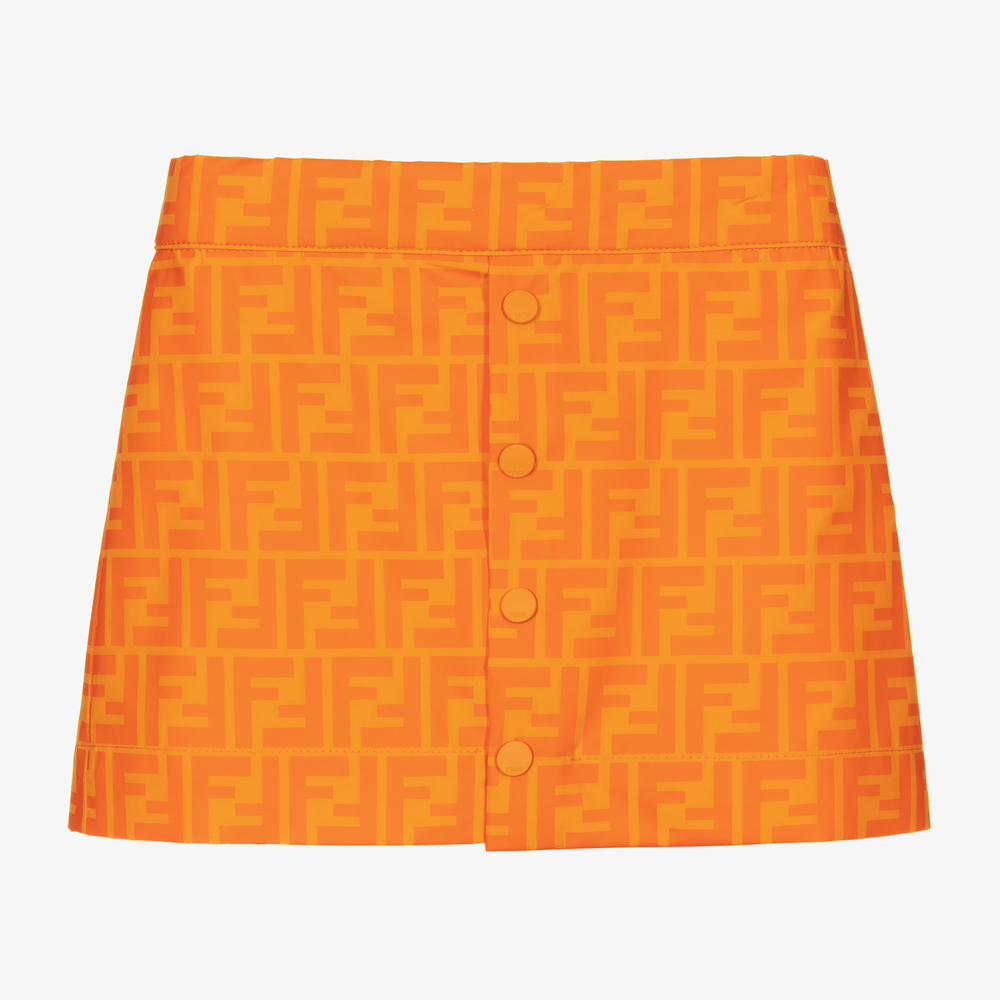 Fendi - Girls Orange FF Skirt | Childrensalon