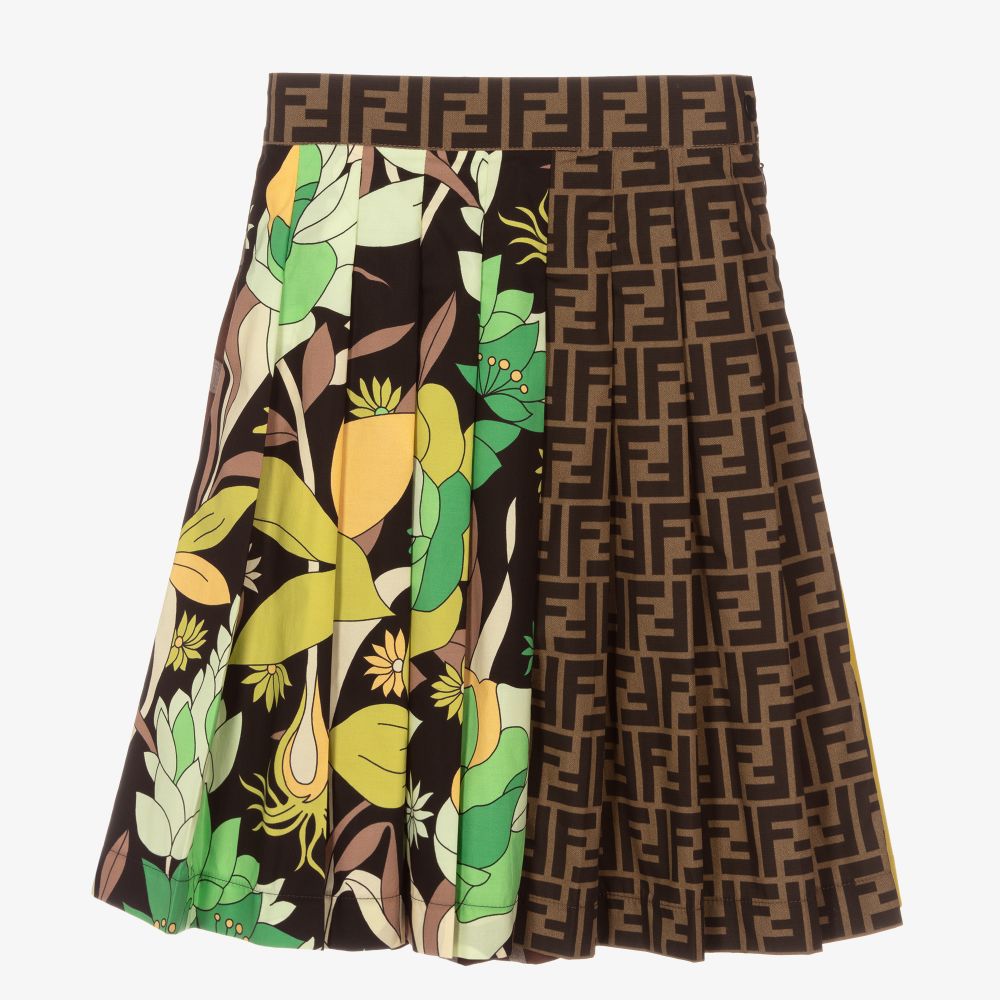 Fendi - Girls Patchwork Logo Skirt  | Childrensalon