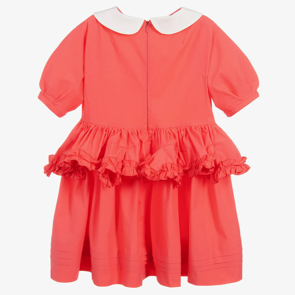 Fendi-Girls Pink Cotton Dress | Childrensalon Outlet