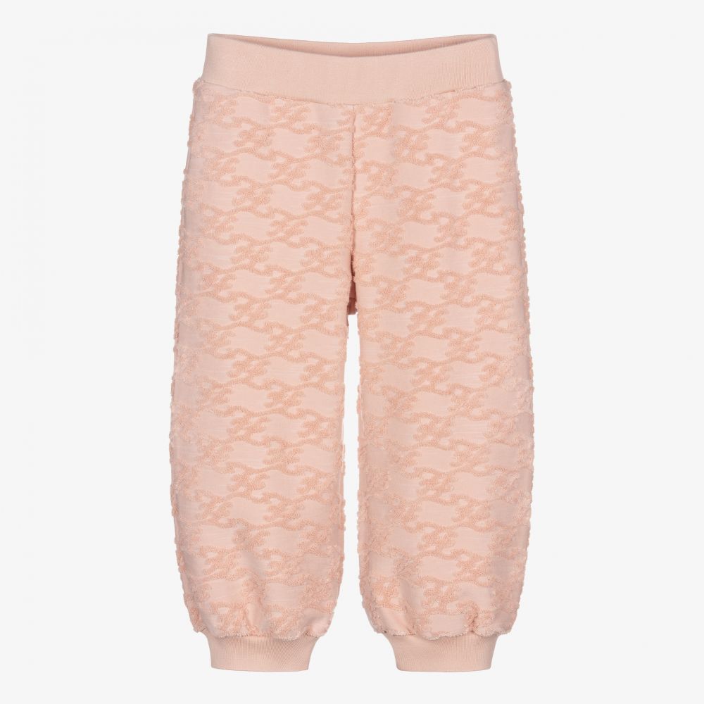 Fendi - Girls Pink Cotton FF Joggers | Childrensalon