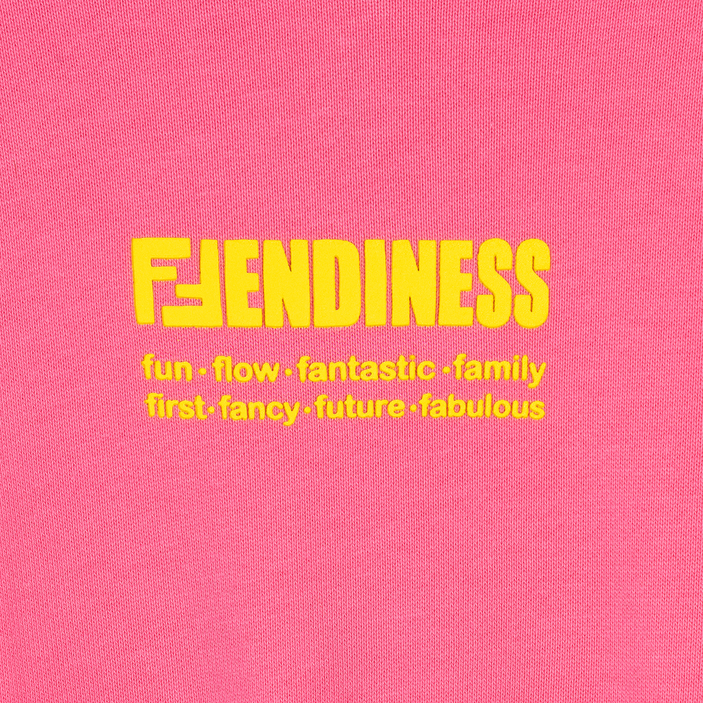 Fendi-Girls Pink Cotton Hooded Dress | Childrensalon Outlet