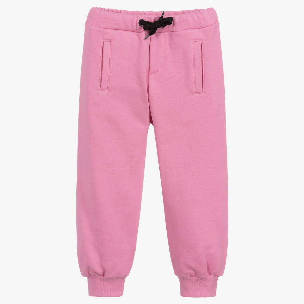 Fendi - Girls Pink Cotton Logo Joggers | Childrensalon