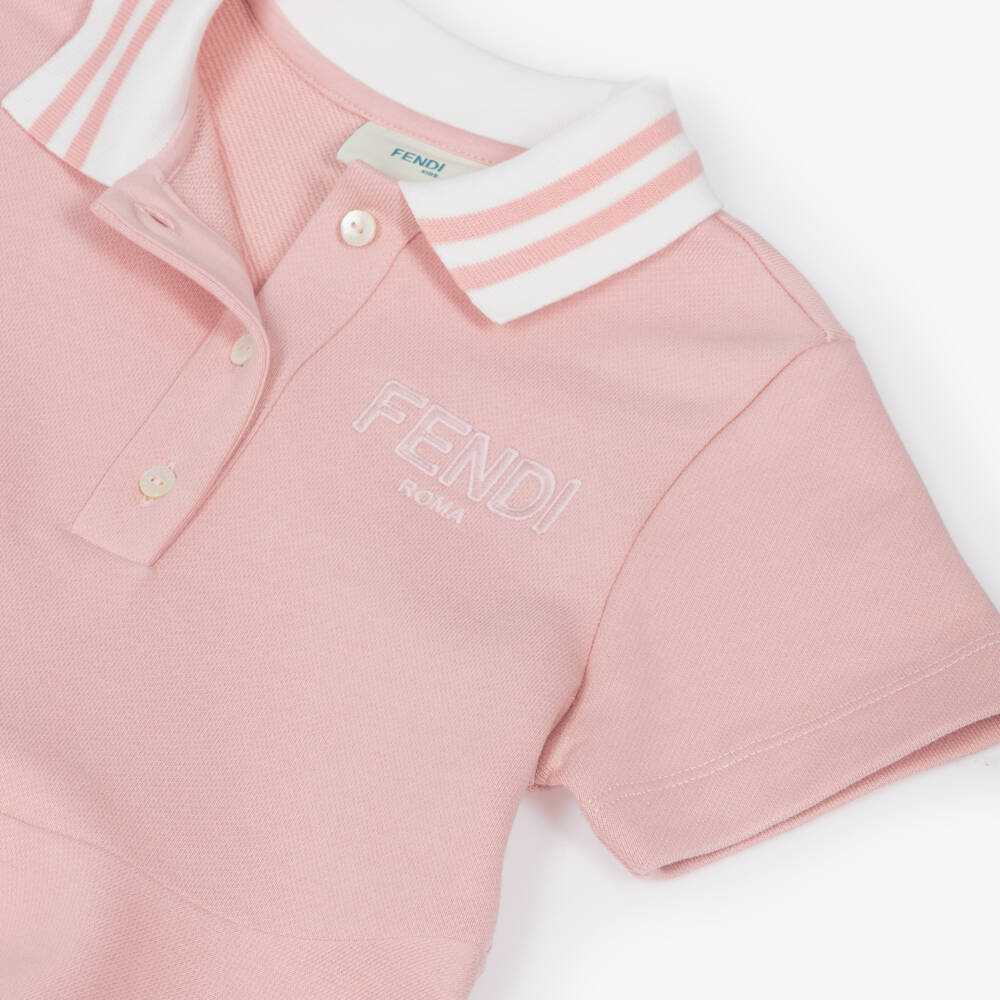 Fendi-Платье рубашка поло из розового хлопка для девочек | Childrensalon Outlet