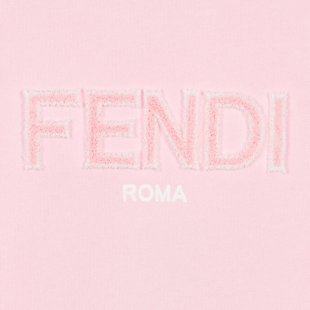 Fendi-Розовый хлопковый свитшот с логотипом для девочек | Childrensalon Outlet