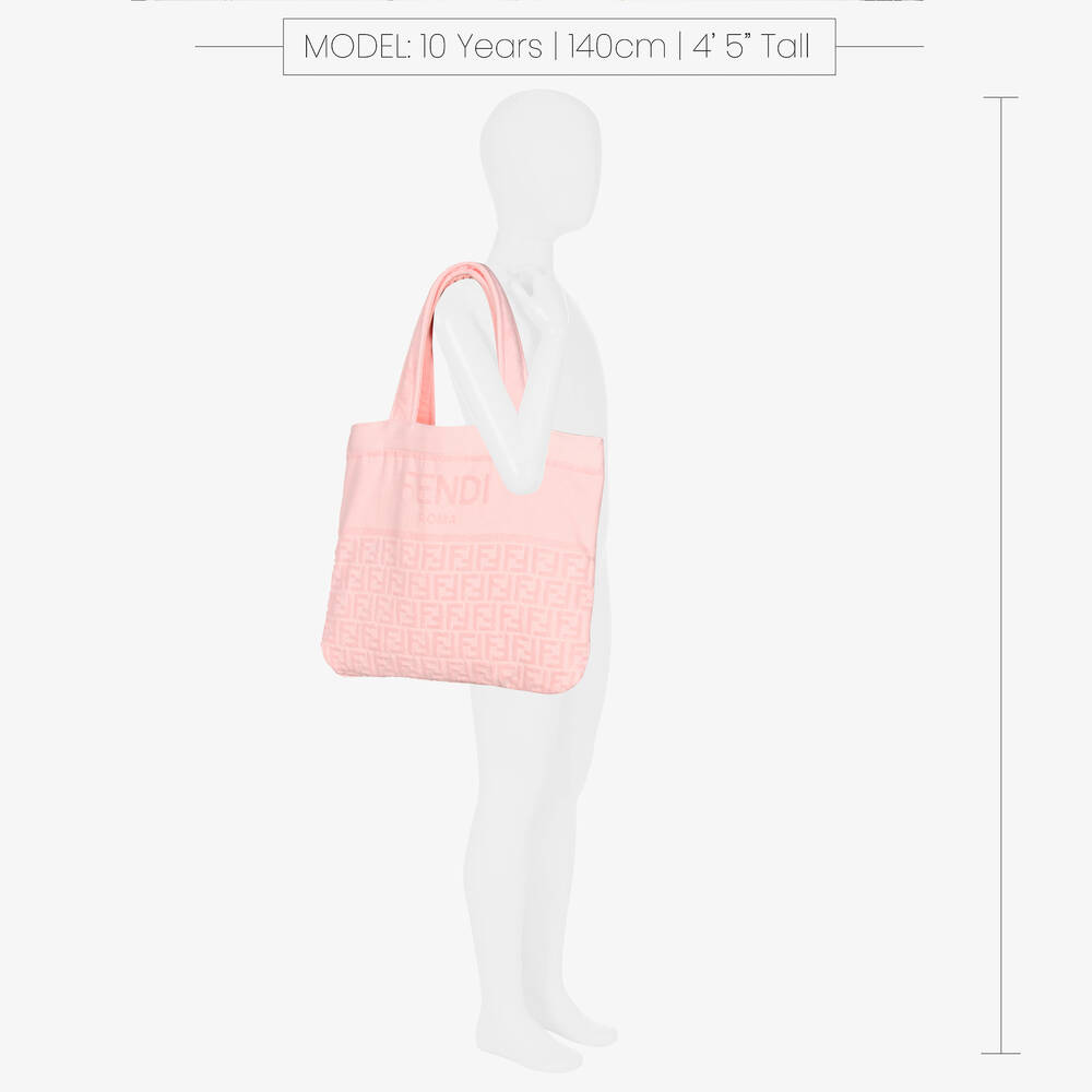 Fendi-Girls Pink FF Logo Fold-Up Towel (146cm) | Childrensalon Outlet