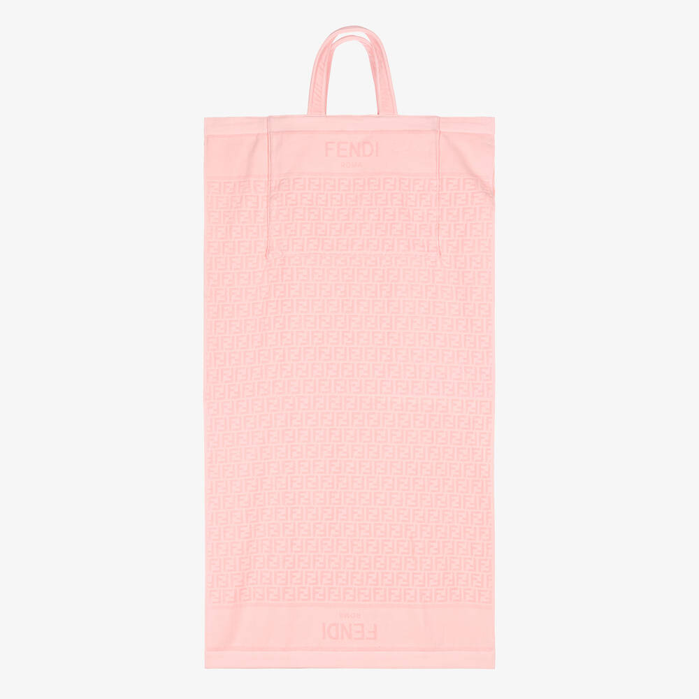 Fendi - Girls Pink FF Logo Fold-Up Towel (146cm) | Childrensalon