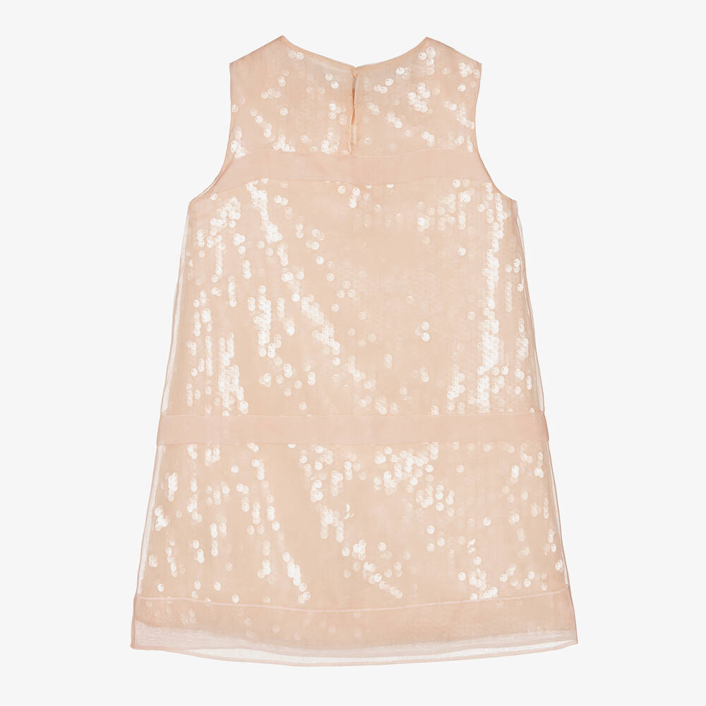 Fendi-Girls Pink Organza & Sequin Dress | Childrensalon Outlet