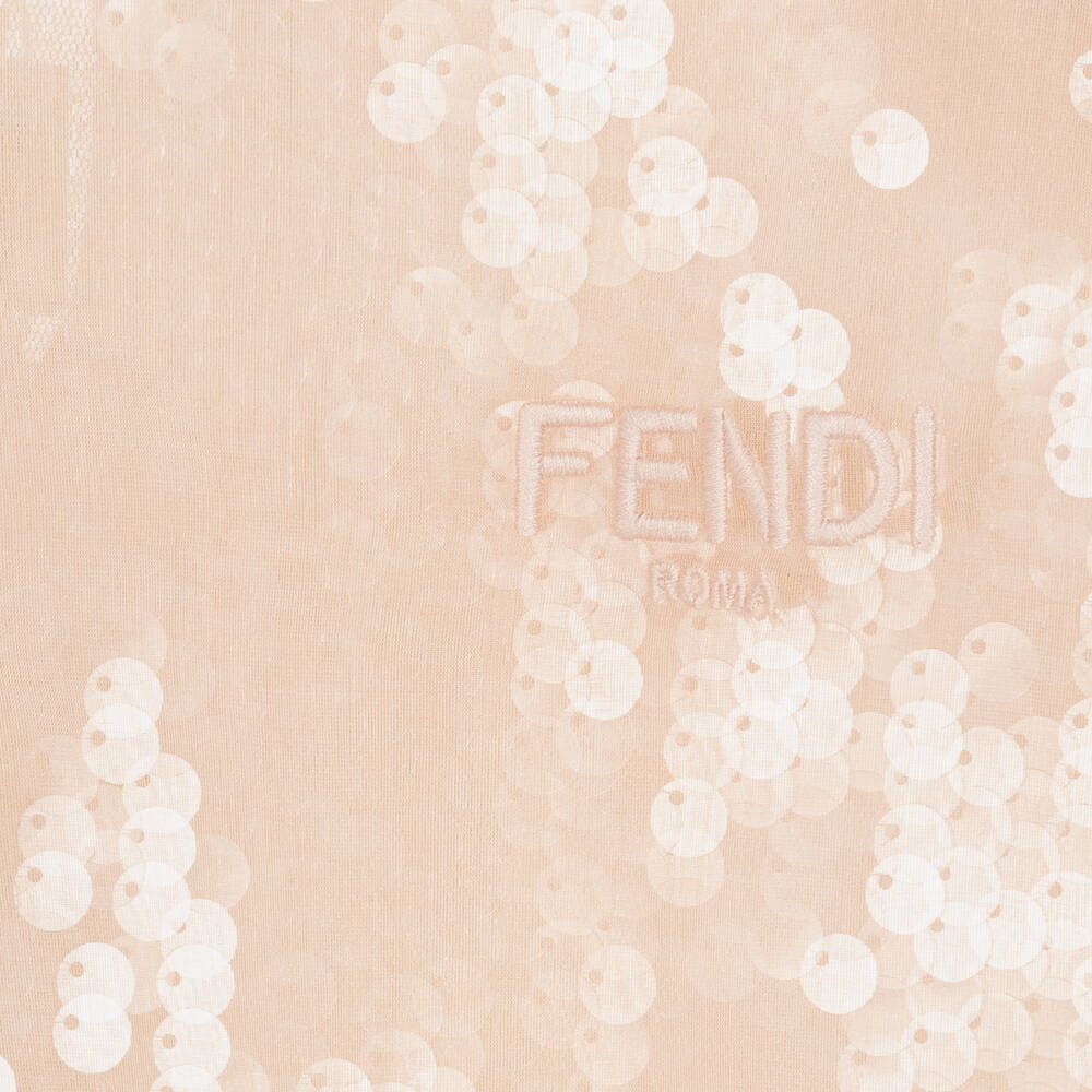 Fendi-Girls Pink Organza & Sequin Dress | Childrensalon Outlet