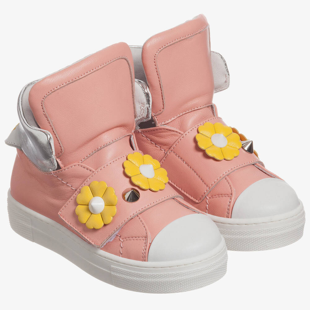 Fendi - Girls Pink Piro-Chan Trainers | Childrensalon