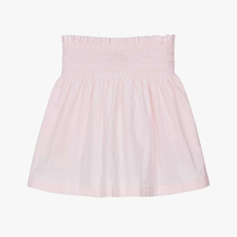 Fendi-Girls Pink Smocked Cotton Skirt | Childrensalon Outlet