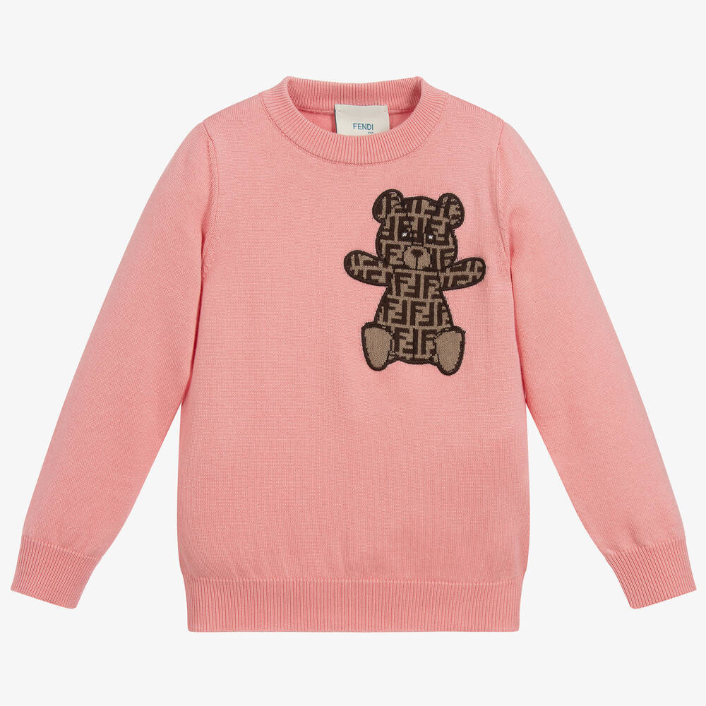 Fendi Girls Pink Sweater Childrensalon Outlet