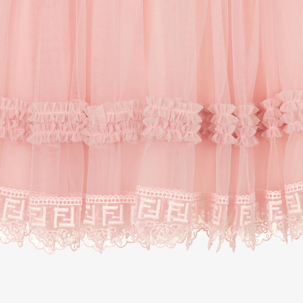 Fendi-Girls Pink Tulle Skirt | Childrensalon Outlet