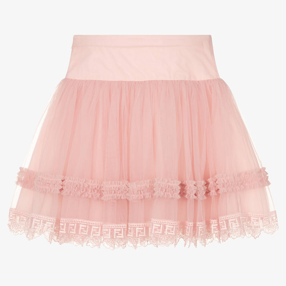 Fendi-Girls Pink Tulle Skirt | Childrensalon Outlet