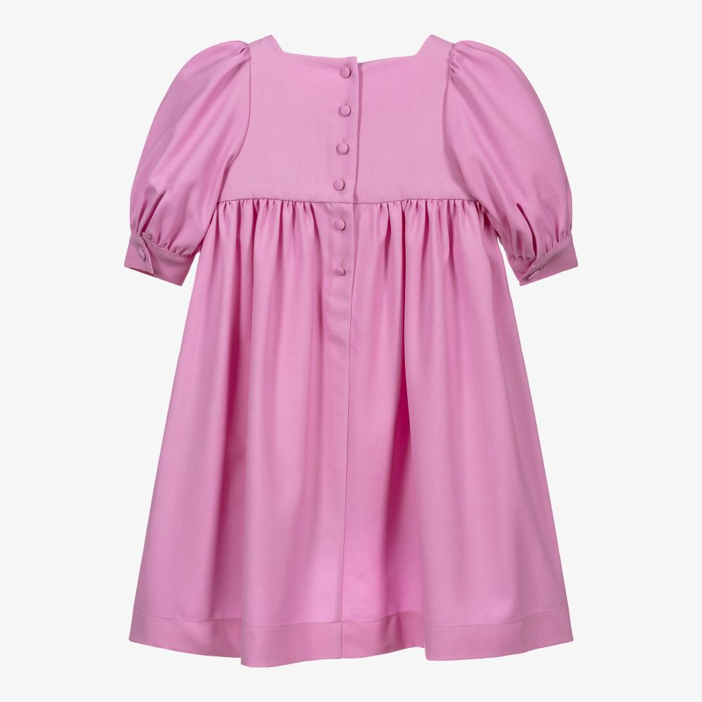 Fendi-Girls Pink Wool FF Logo Dress | Childrensalon Outlet