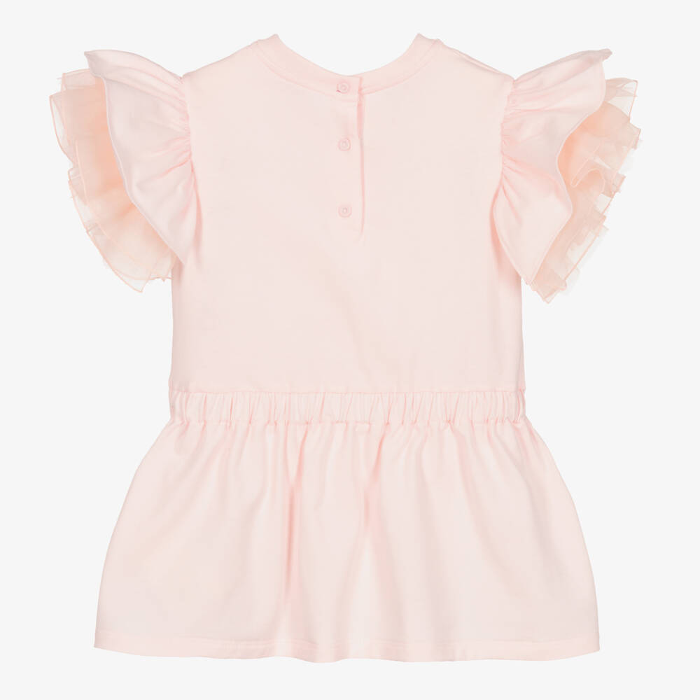 Fendi-Платье с мягким медвежонком для девочек розовое | Childrensalon Outlet