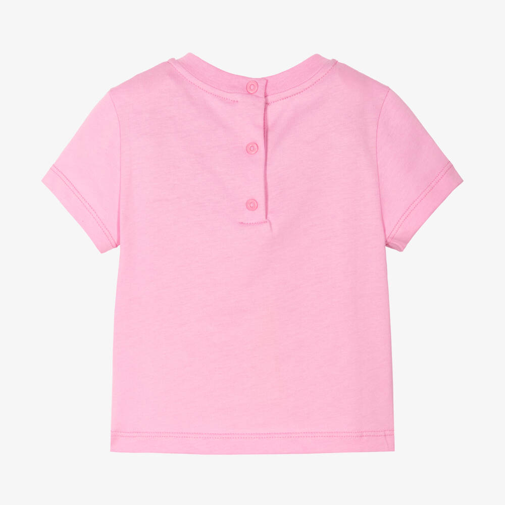 Fendi-Girls Soft Pink Cotton Tee | Childrensalon Outlet