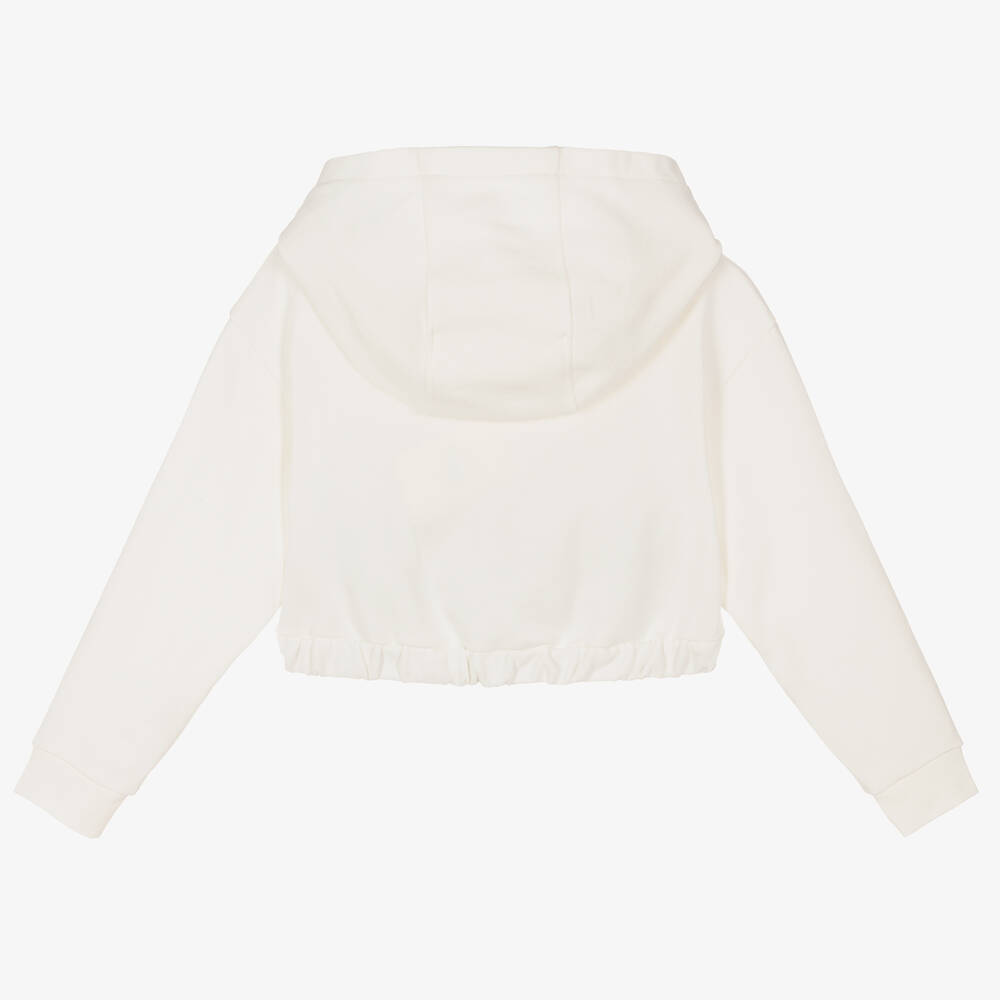 Girls white cropped hoodie outlet