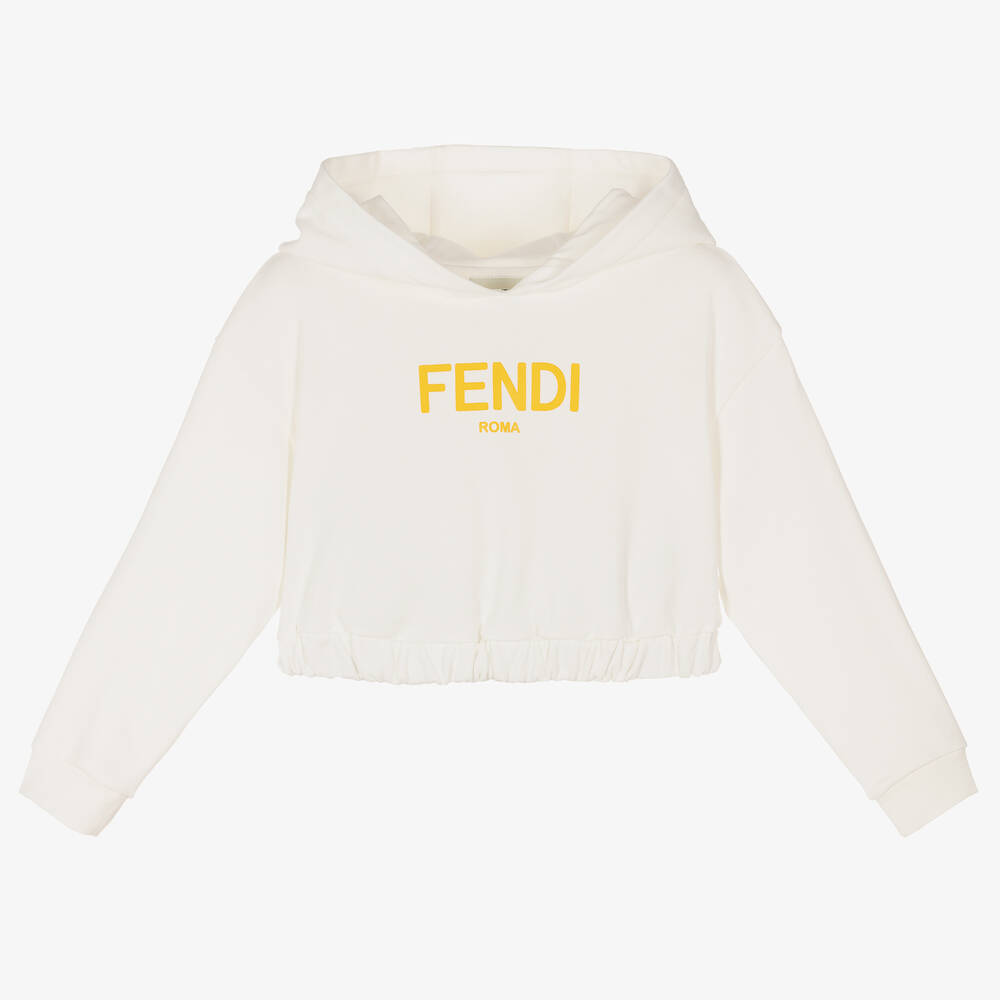 White fendi hoodie hot sale