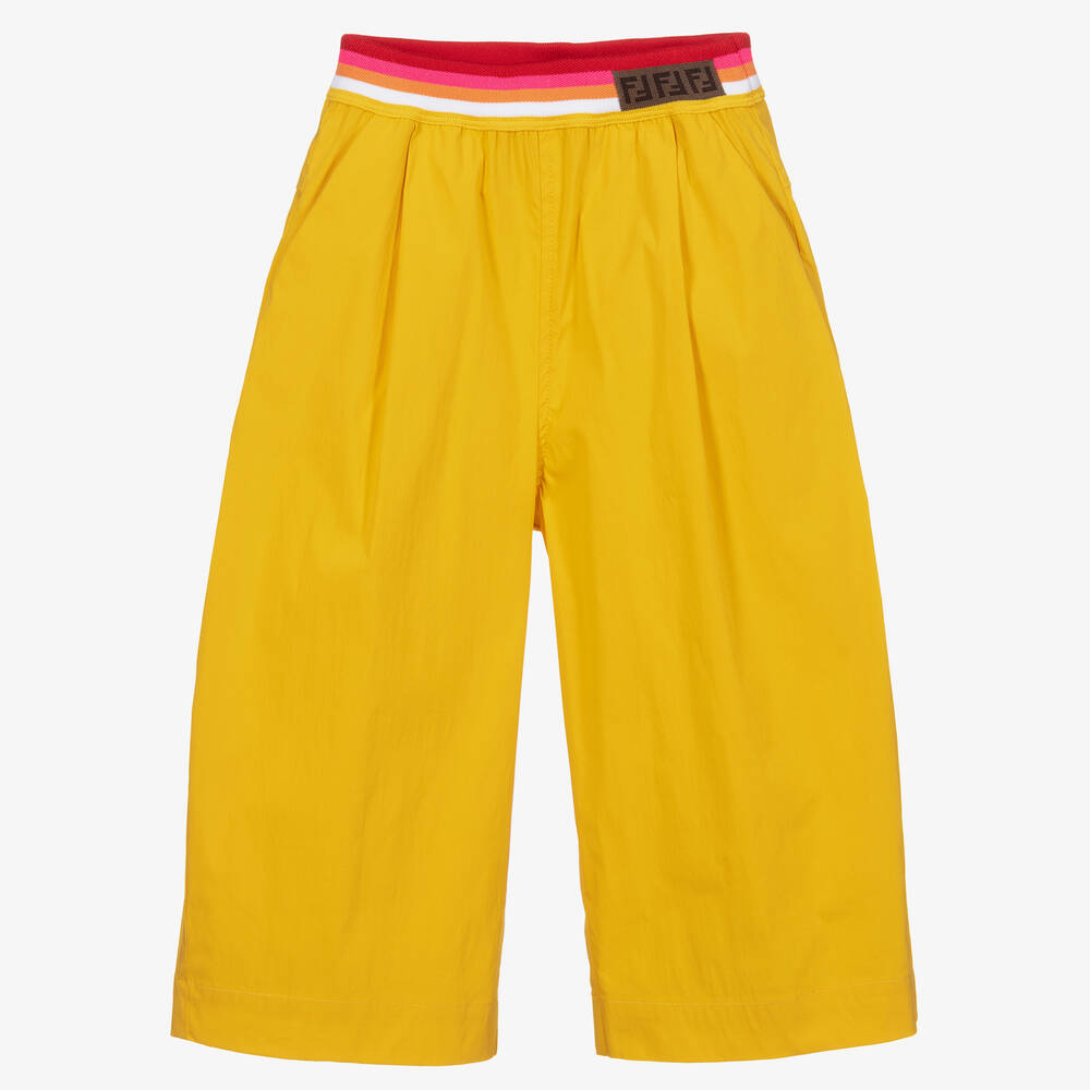 Fendi - Pantalon large jaune Fille | Childrensalon