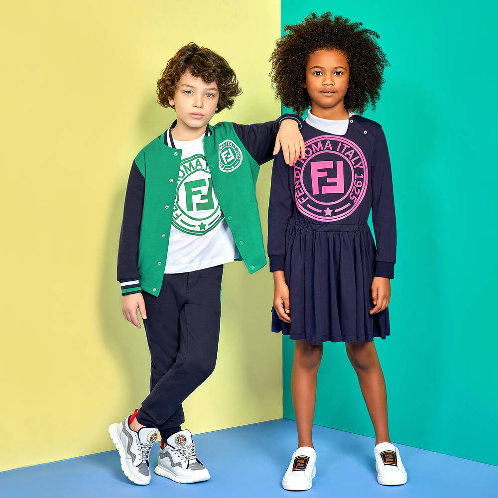 Fendi Special Edition Green FF Logo Bomber Jacket Childrensalon Outlet