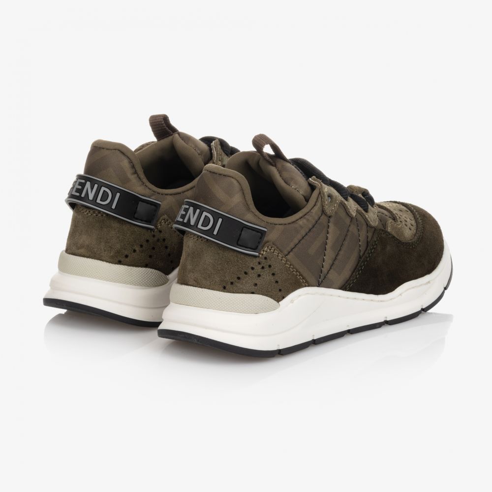 Fendi-Green FF Logo Trainers | Childrensalon Outlet