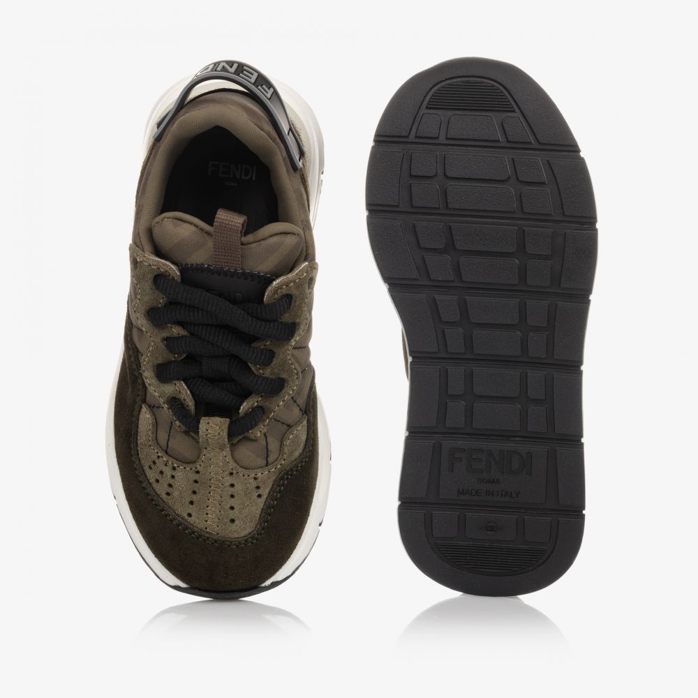 Fendi-Green FF Logo Trainers | Childrensalon Outlet
