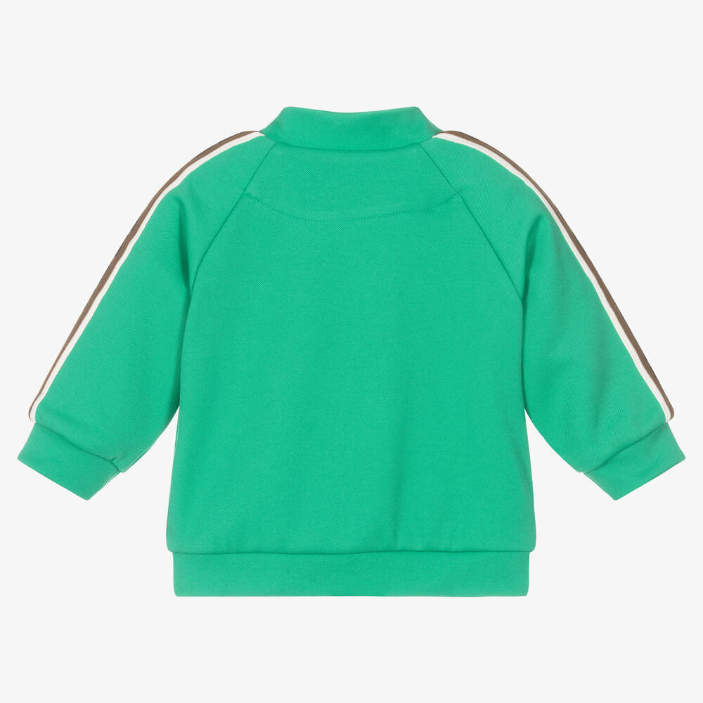 فندي-Green Zip-Up Logo Baby Top | Childrensalon Outlet