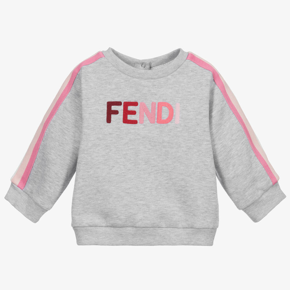 Fendi - Grey Logo Sweatshirt | Childrensalon