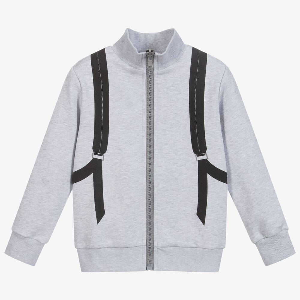 Fendi - Grey Zip-Up Backpack Logo Top | Childrensalon