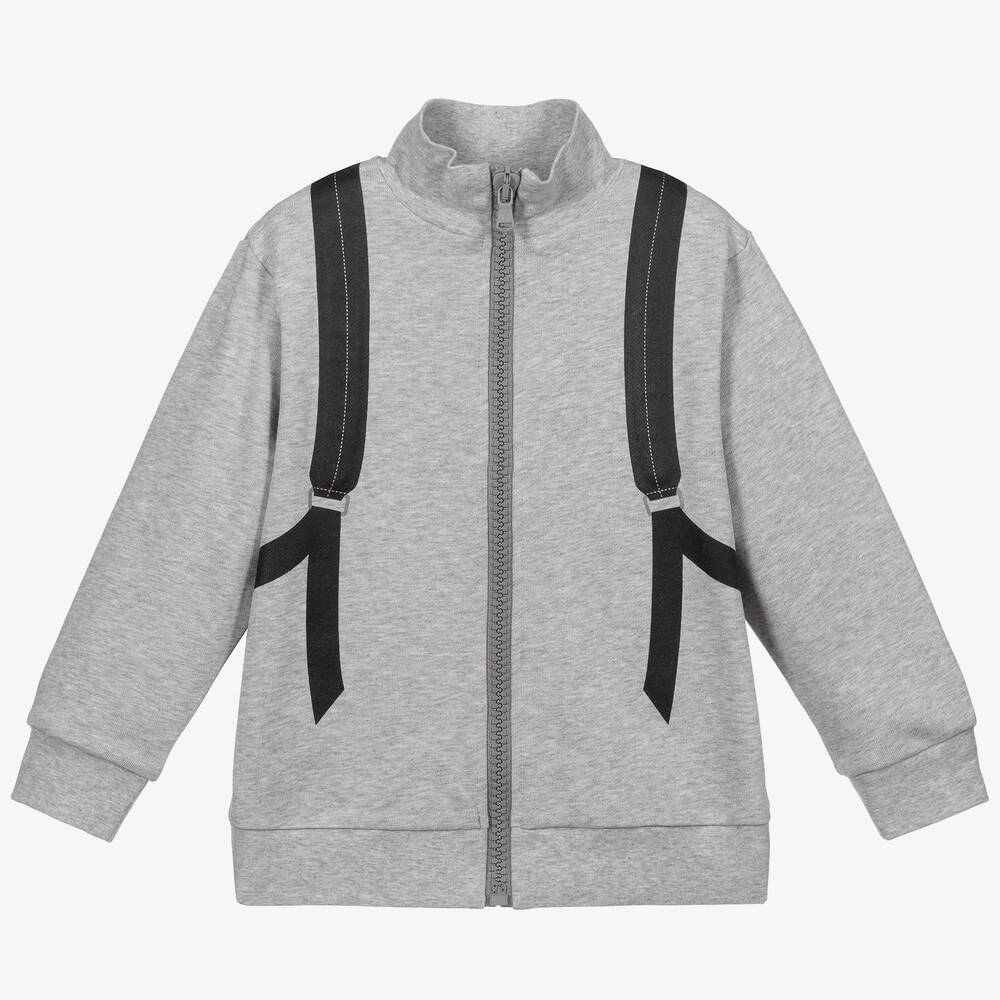 Fendi - Grey Zip-Up Backpack Logo Top | Childrensalon