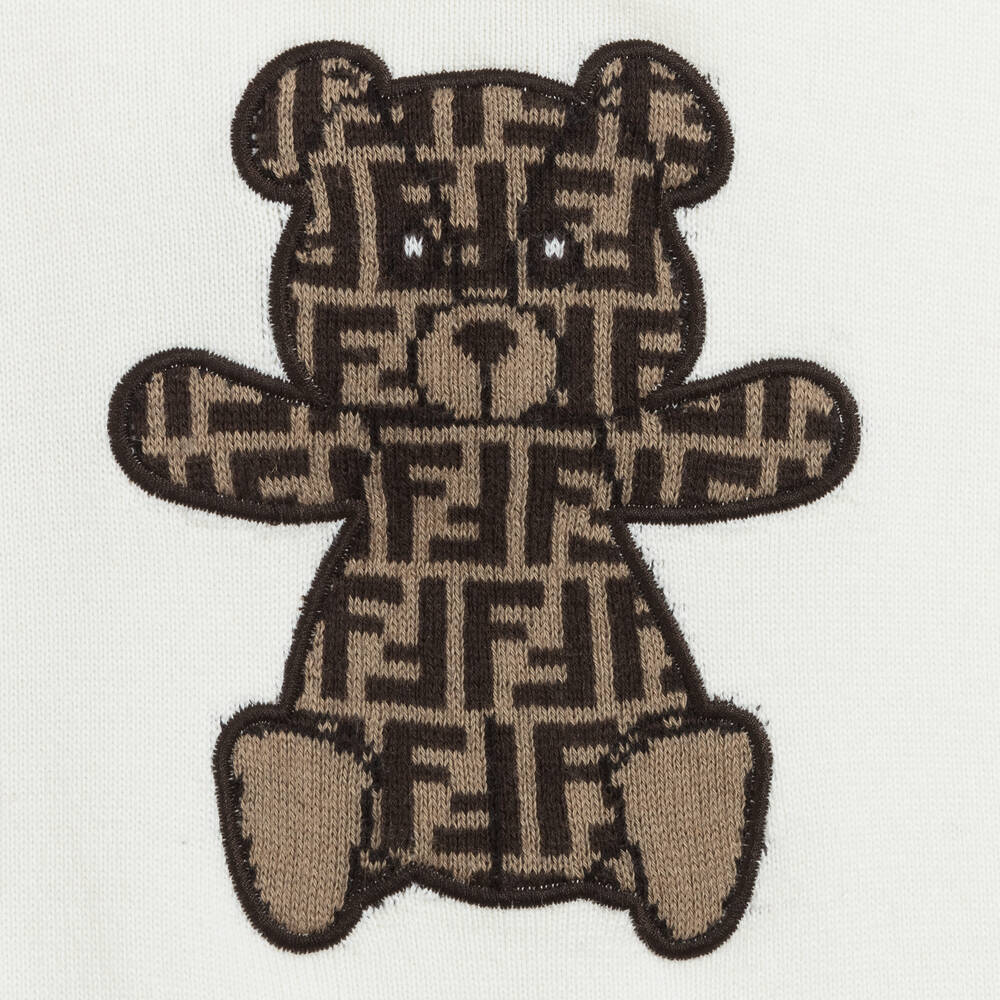 Fendi-Ivory Cashmere Blend Babygrow | Childrensalon Outlet