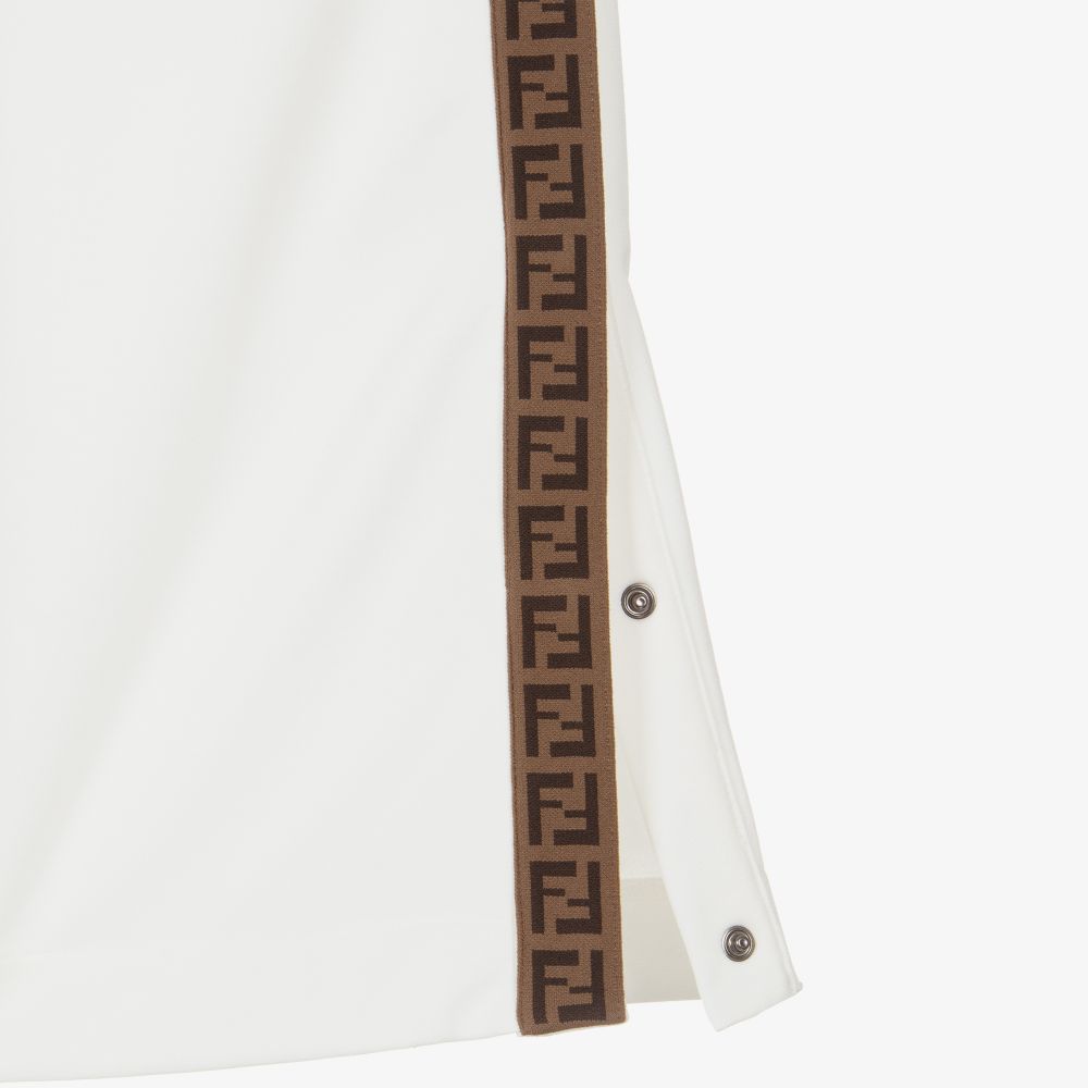 Fendi-Ivory FF Logo Popper Trousers | Childrensalon Outlet