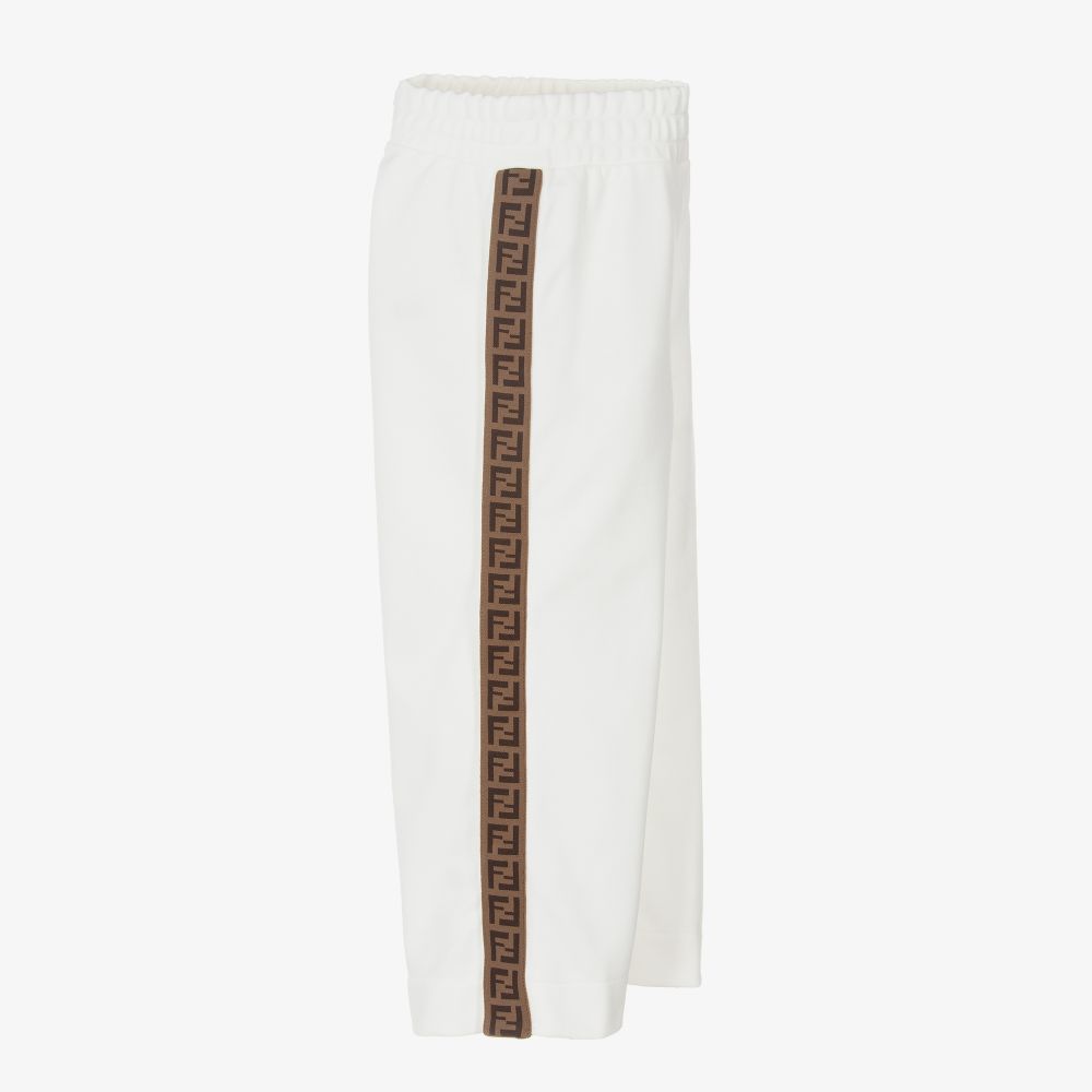 Fendi-Ivory FF Logo Popper Trousers | Childrensalon Outlet