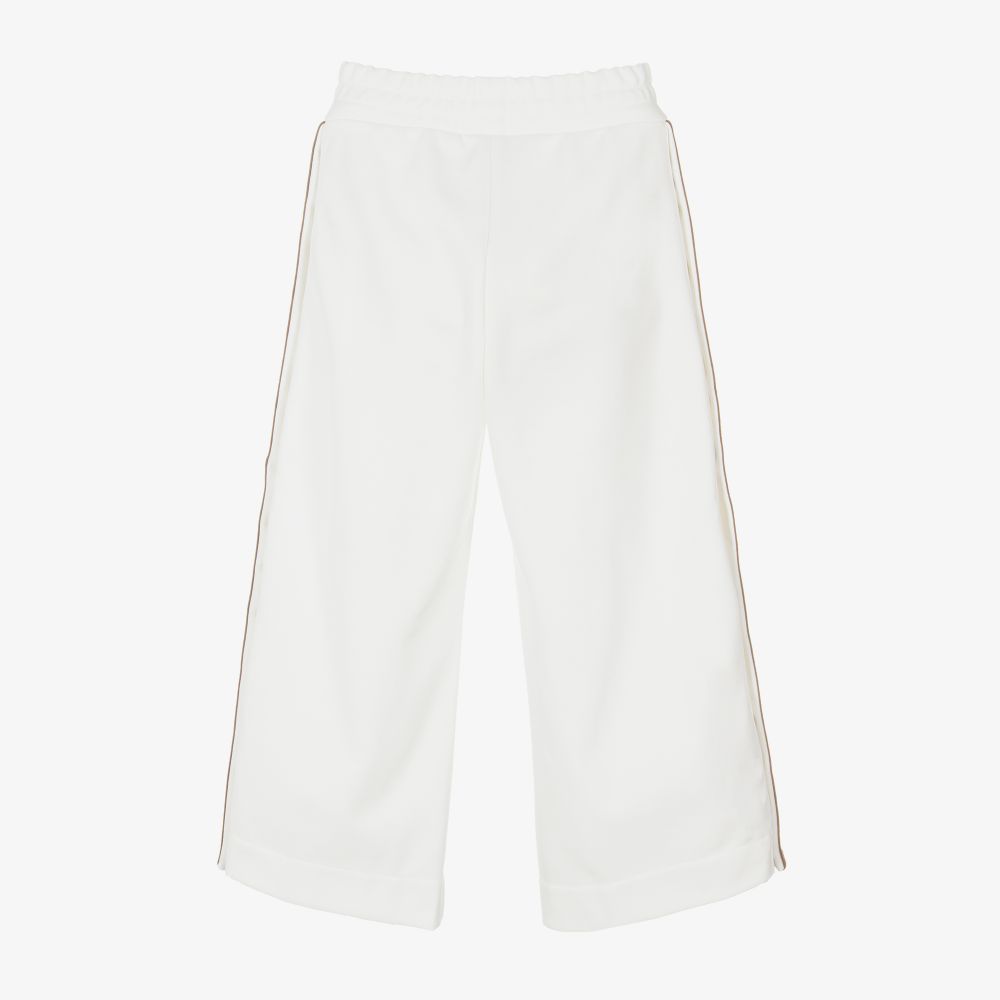 Fendi-Ivory FF Logo Popper Trousers | Childrensalon Outlet