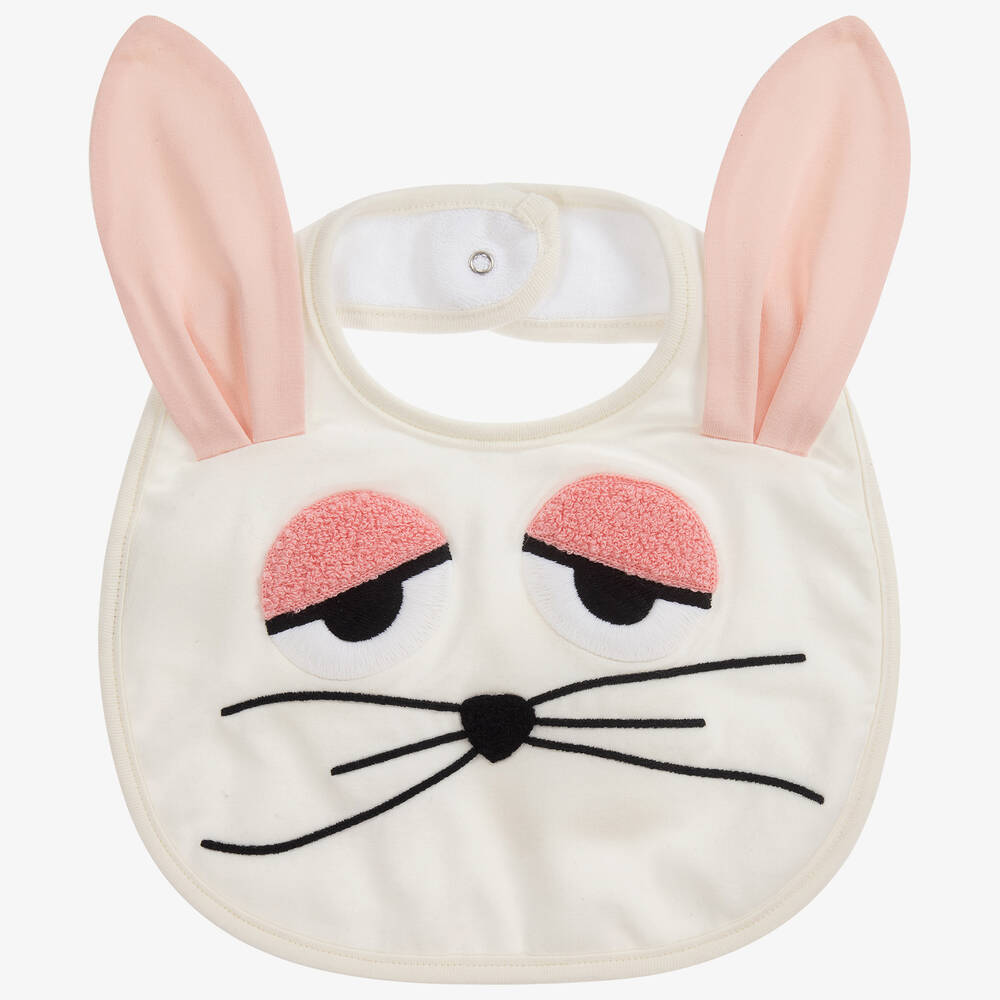 Fendi Ivory Rabbit Baby Bib Childrensalon Outlet