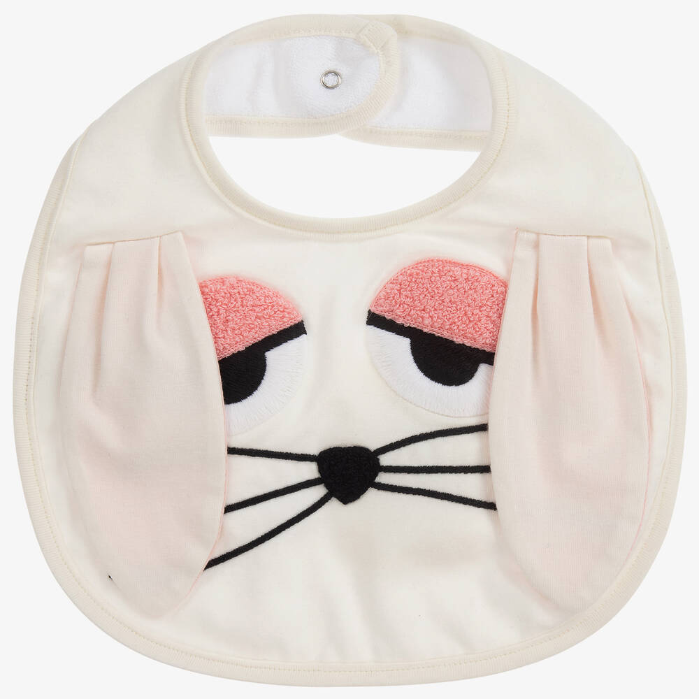 Fendi-Ivory Rabbit Baby Bib | Childrensalon Outlet
