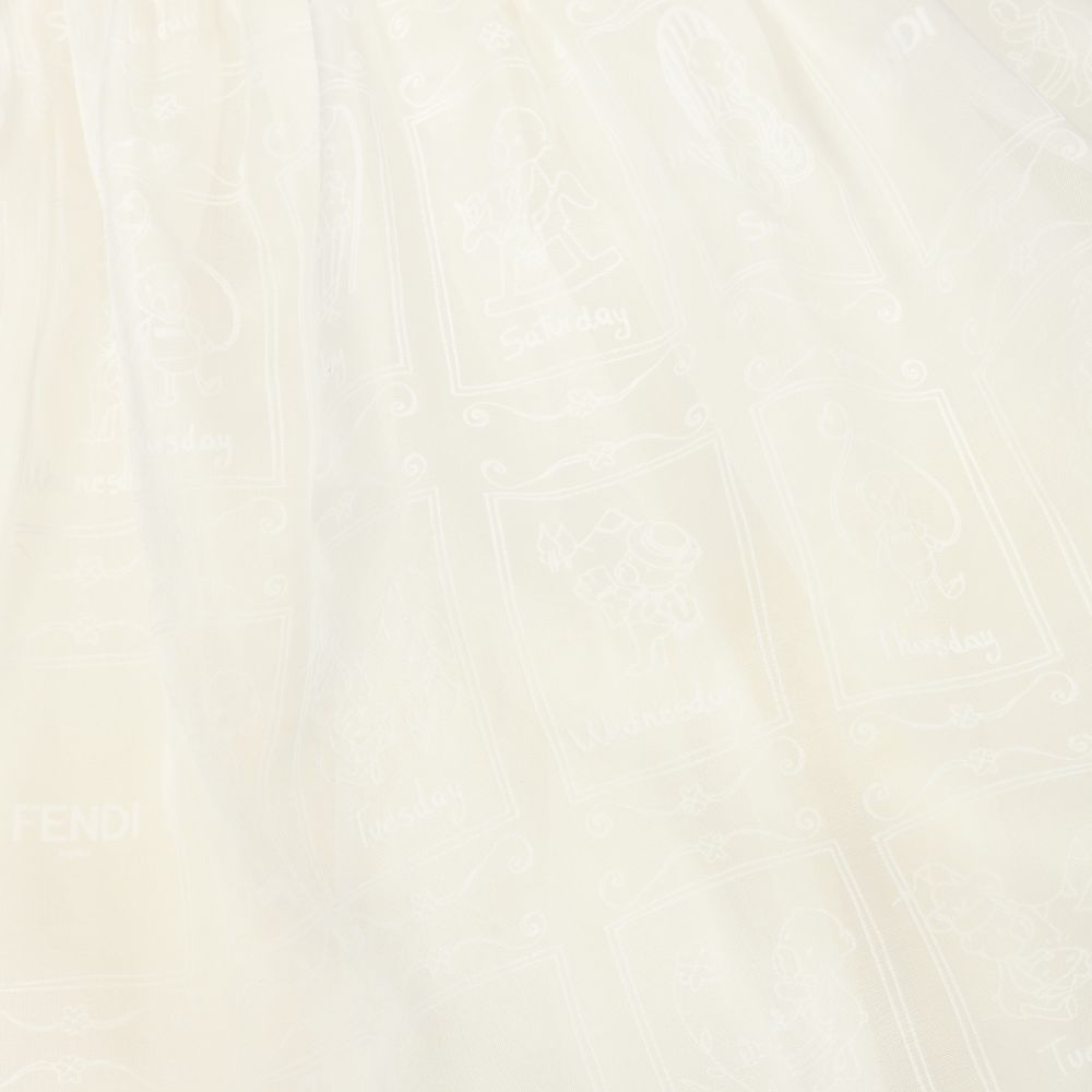 Fendi-Платье и трусики из кремовой шелковой органзы | Childrensalon Outlet