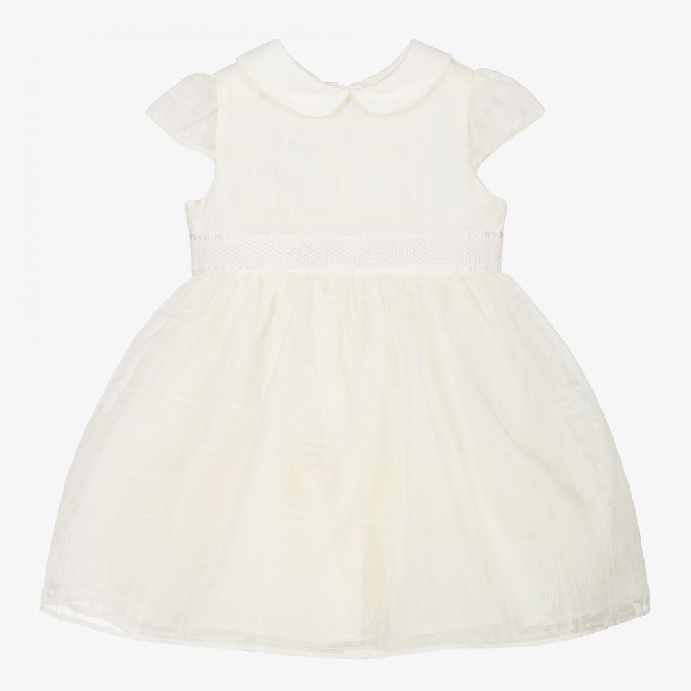 Fendi - Ivory Silk Organza Dress Set | Childrensalon