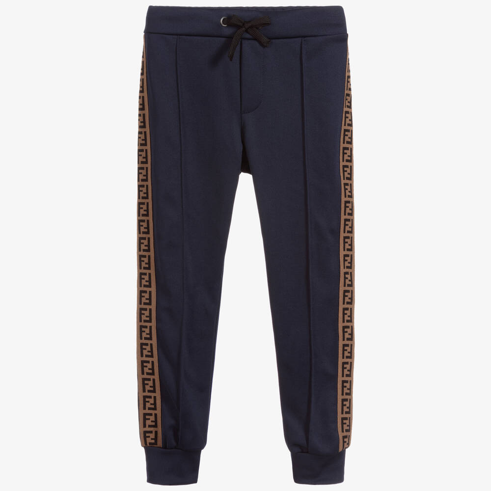 Fendi - Navy Blue Logo Joggers | Childrensalon