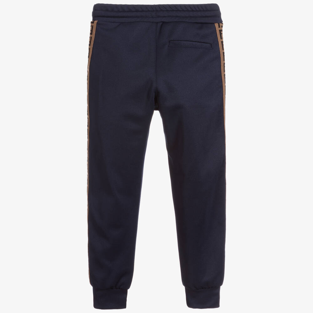 Fendi Navy Blue Logo Joggers Childrensalon Outlet