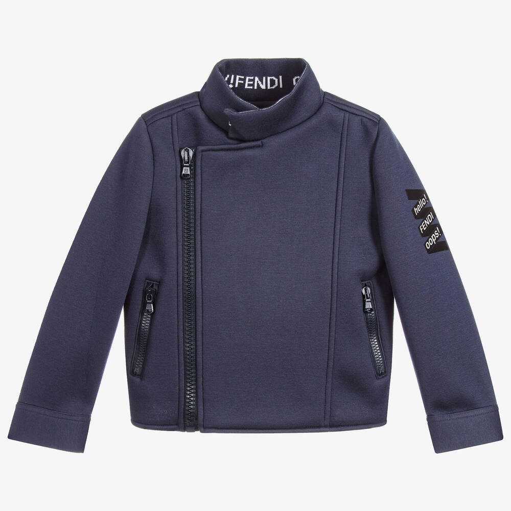 Fendi - Navy Blue Neoprene Jacket | Childrensalon