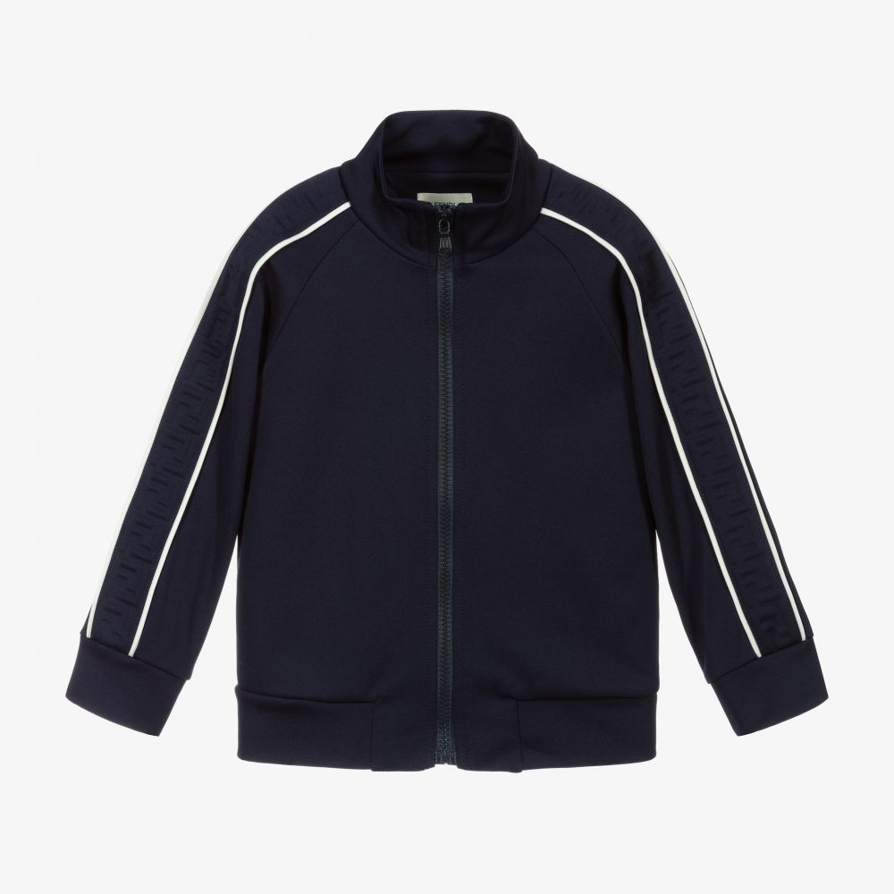 Fendi - Navy Blue Zip-Up Top | Childrensalon