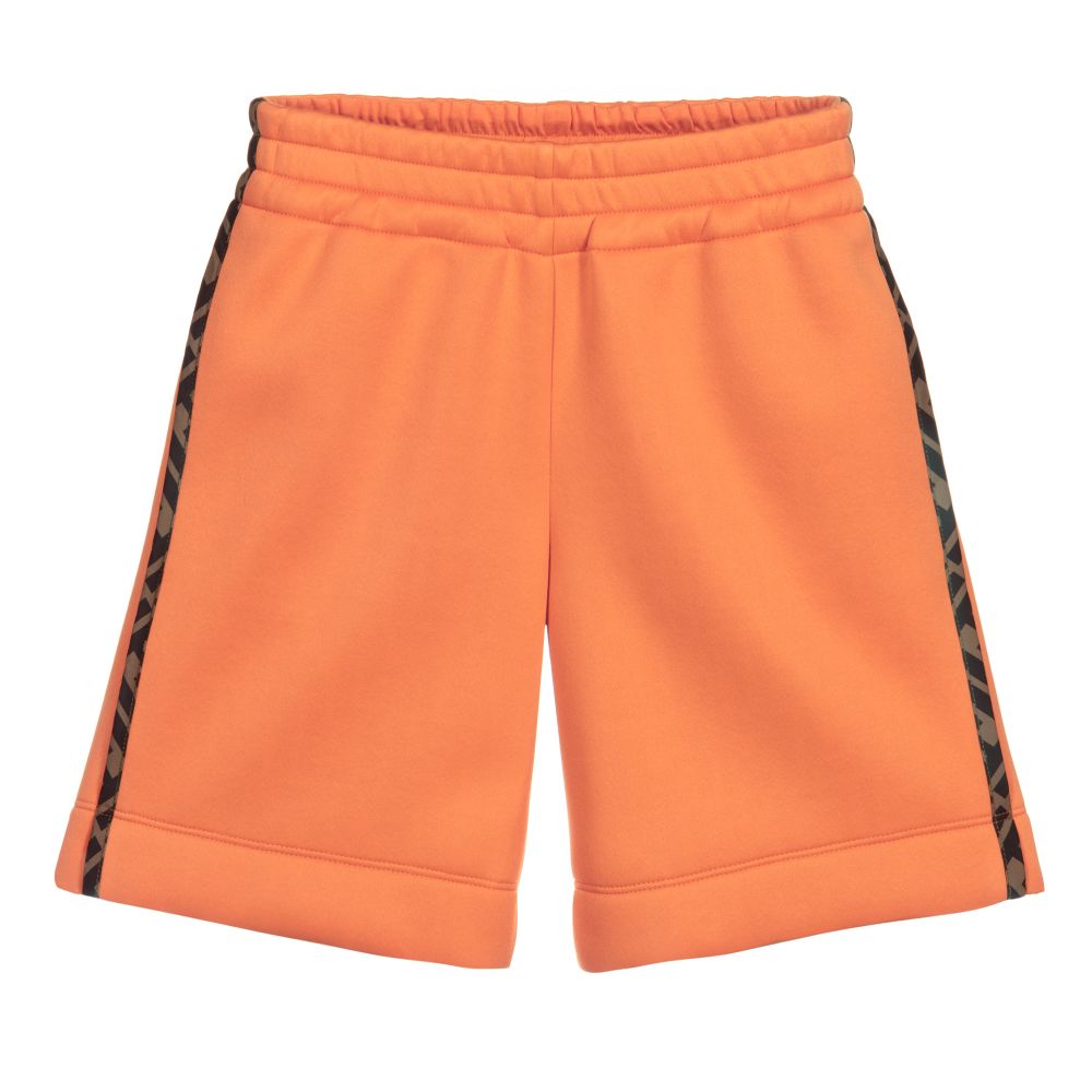 Fendi - Orange Neoprene FF Logo Shorts | Childrensalon
