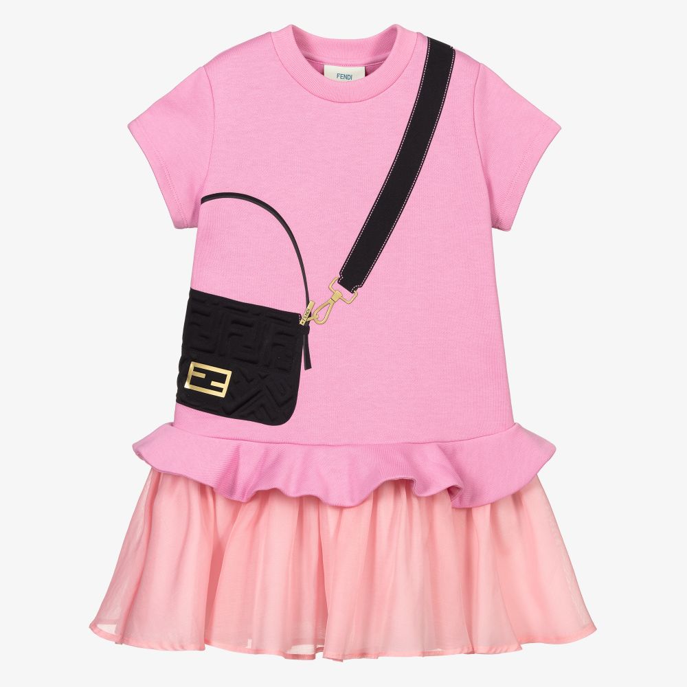 Fendi - Robe rose Sac baguette  | Childrensalon