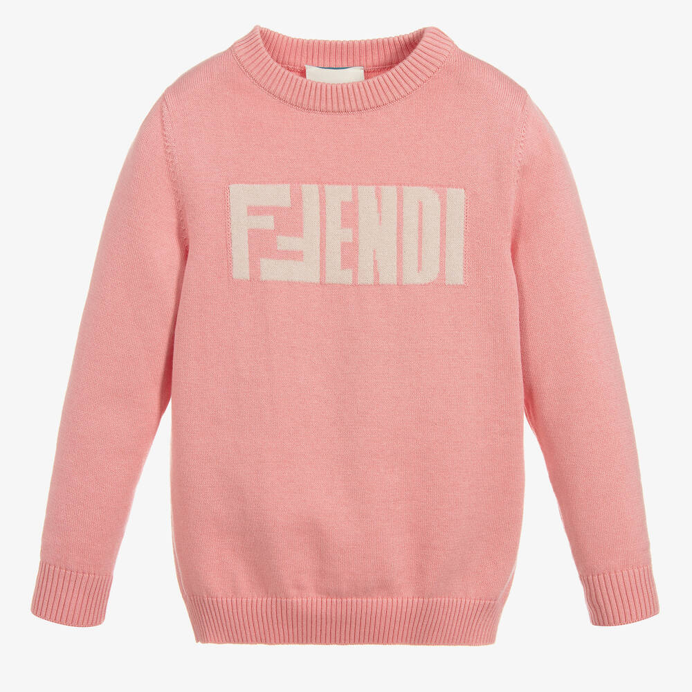 Fendi - Pink Cashmere Blend Sweater | Childrensalon