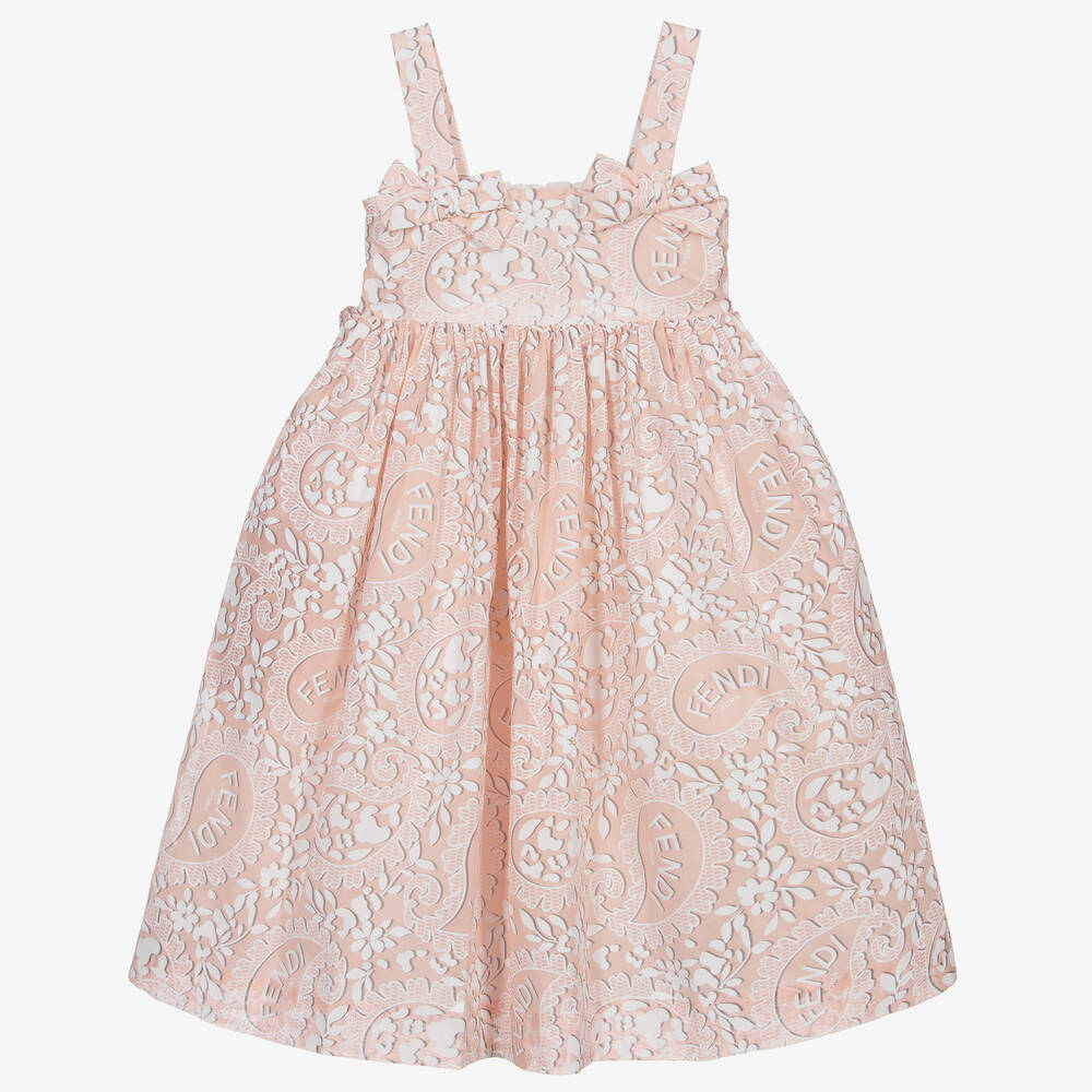 Fendi - Pink Cotton Dress | Childrensalon