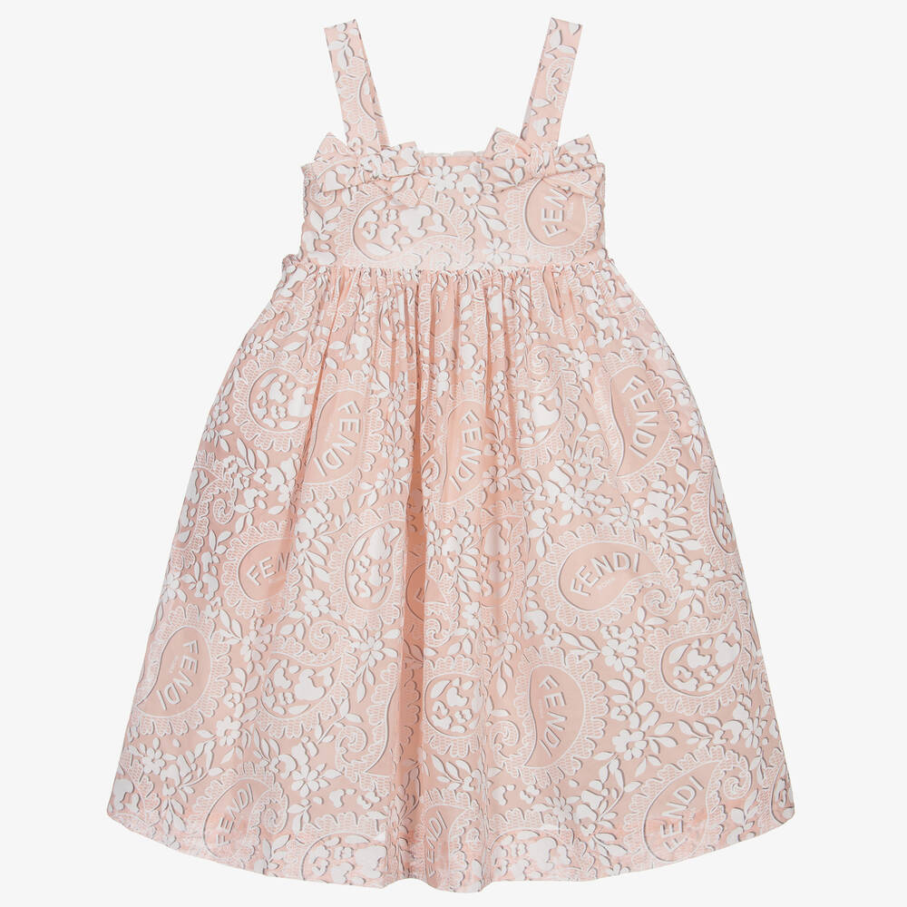 Fendi - Rosa Baumwollkleid | Childrensalon