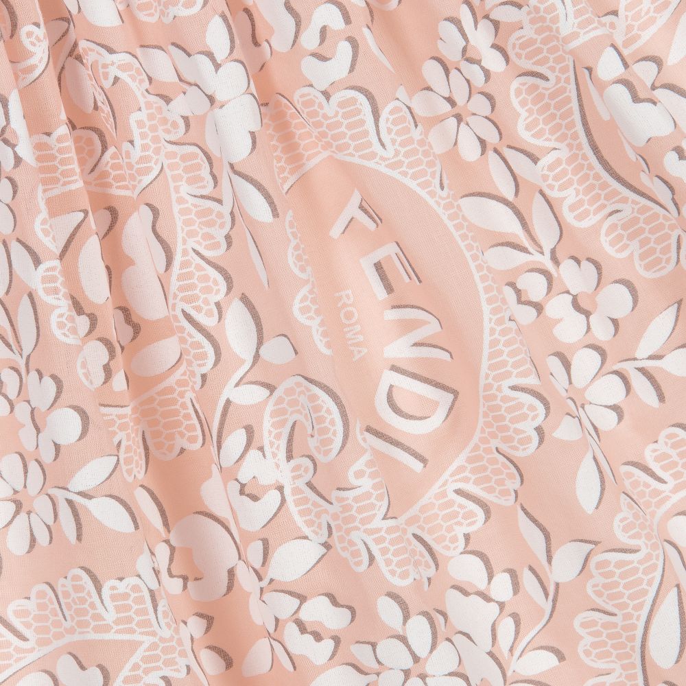 Fendi-Розовое хлопковое платье | Childrensalon Outlet